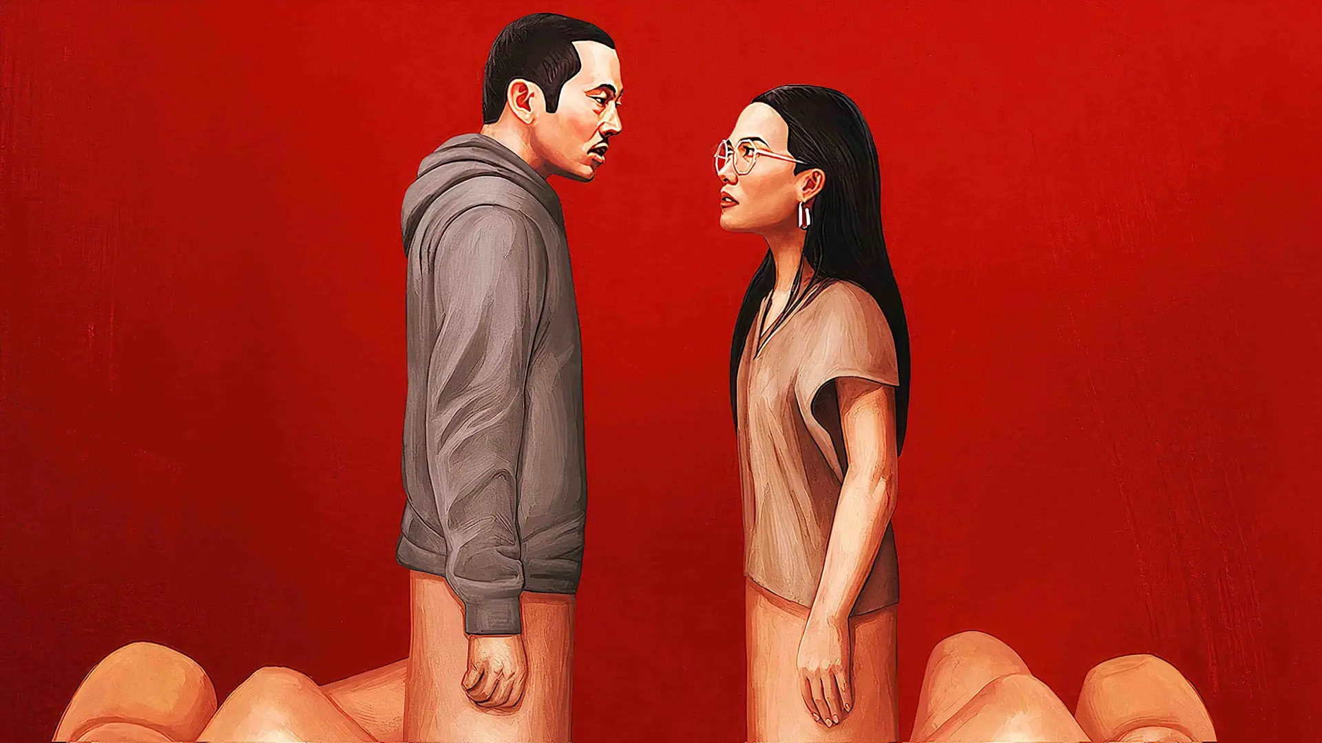 Imagen promocional de la serie Bronca que es una ilustración de una pareja mirando con gestos de enfadados