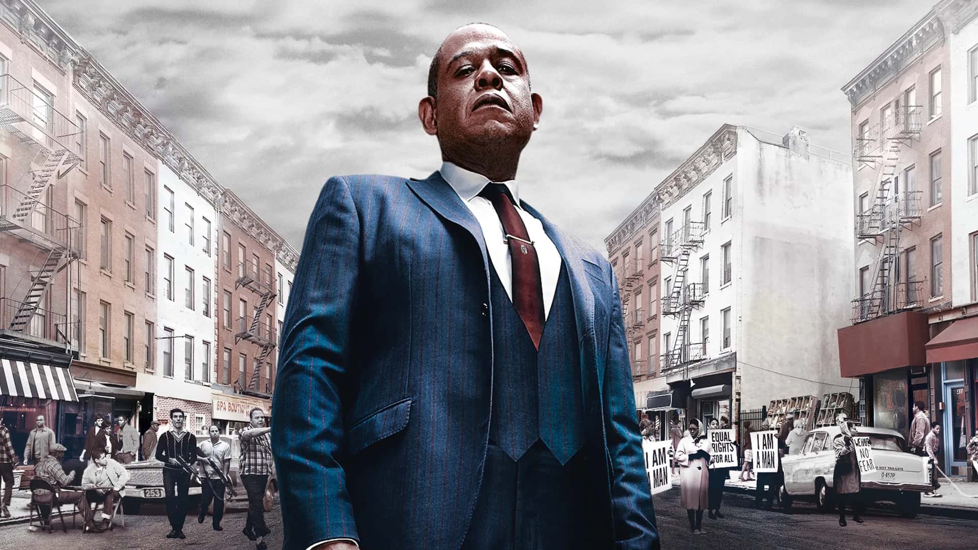 Forest Whitaker caracterizado como Bumpy Johnson en la precuela de la película American Gánster, la serie El padrino de Harlem